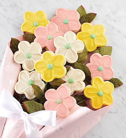 Buttercream Frosted Long Stemmed Cookie Flowers